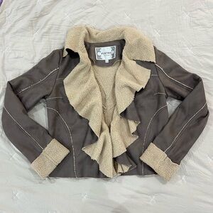 Vintage Faux Leather and Sherpa Jacket